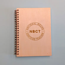 Load image into Gallery viewer, NBCT Wood Cover Notebook - Customizable

