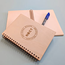 Load image into Gallery viewer, NBCT Wood Cover Notebook - Customizable
